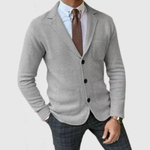 Silver-Slim-fitting English Style Casual Formal Suit