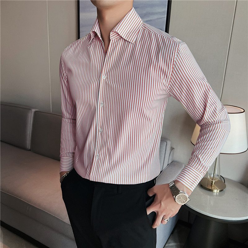 Men's Large V Non-ironing Striped Shirt - Image 7